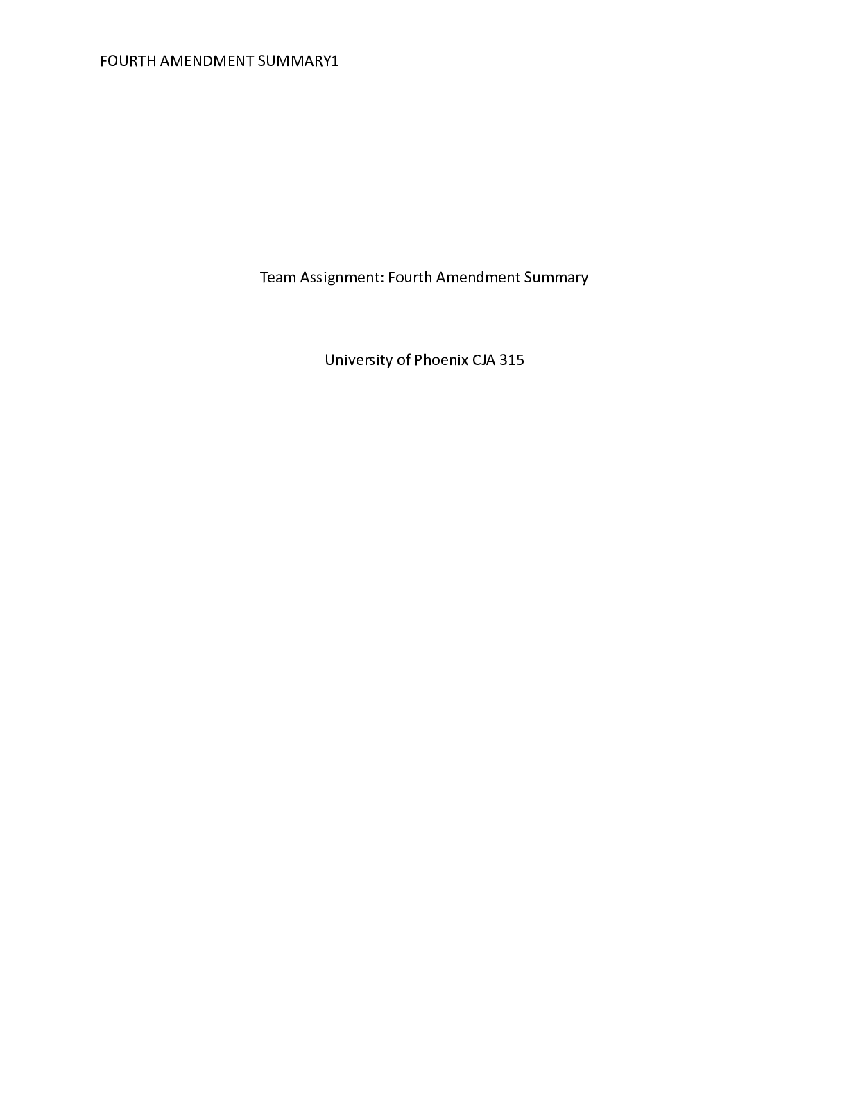 Preview image of team_assignment__clean_draft.docx  Team Assignment: Fourth Amendment Summary  University o document